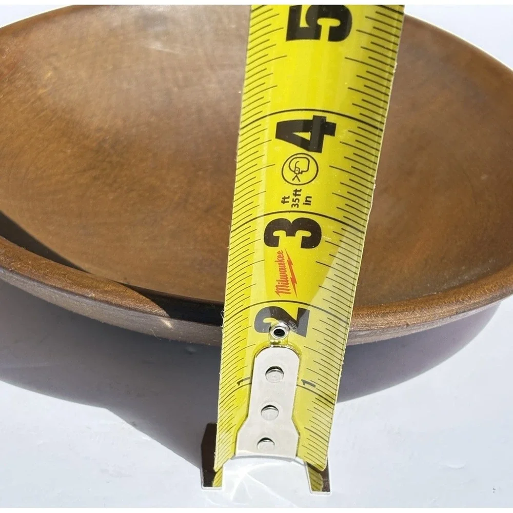 Primitive Wooden Round Bowl Farmhouse Kitchen Decor Cabin 9